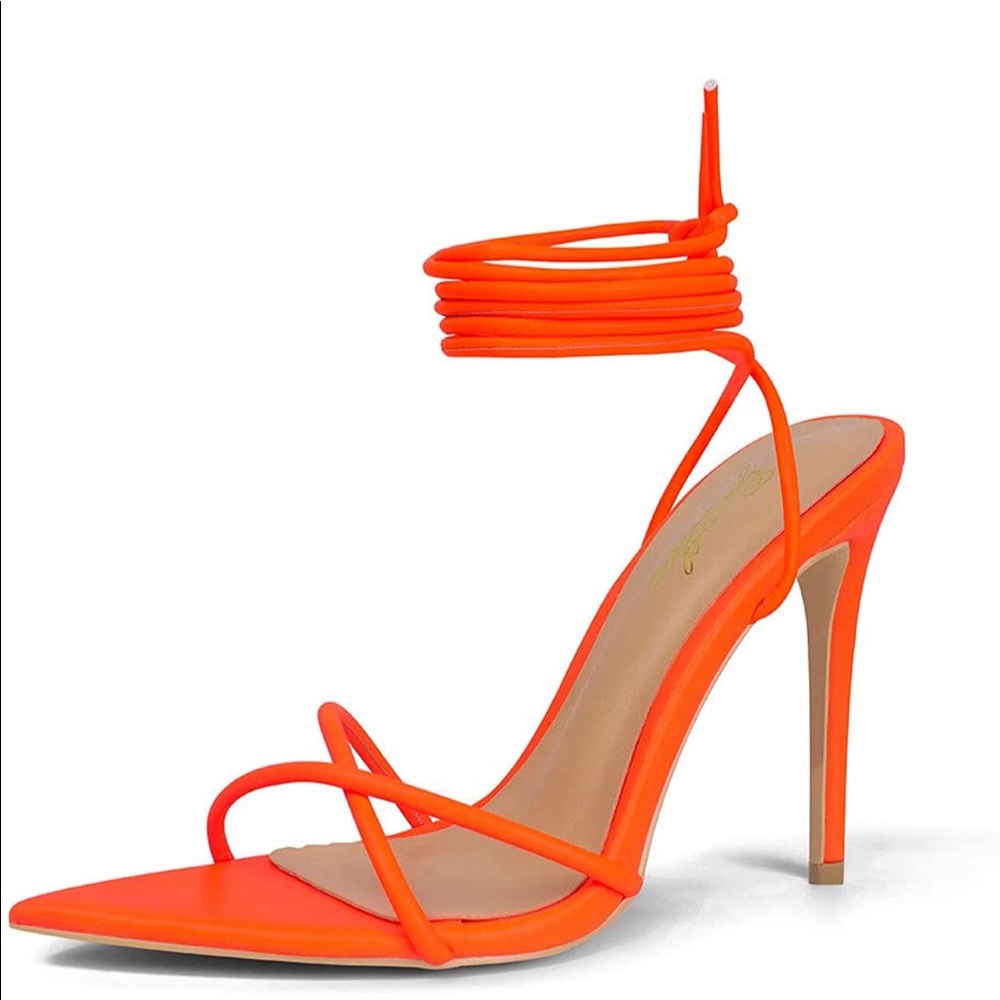 Neon orange heels
